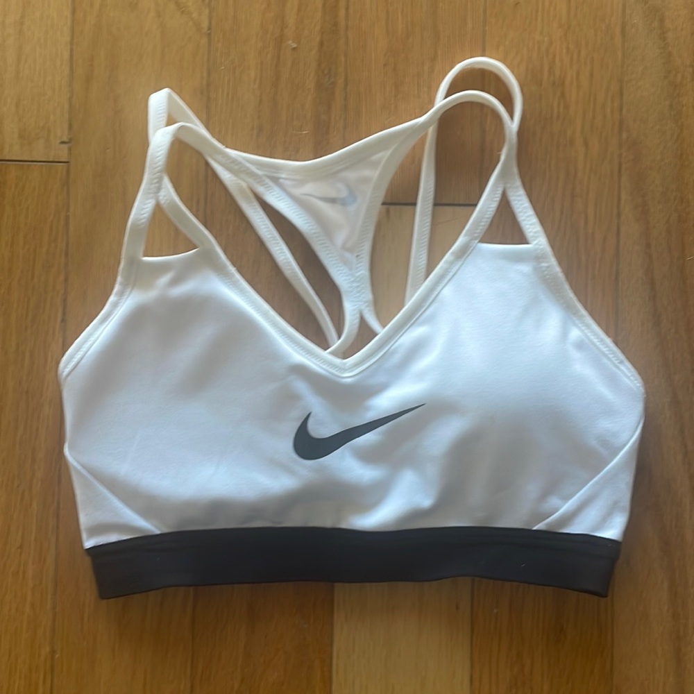 Nike white sports bra